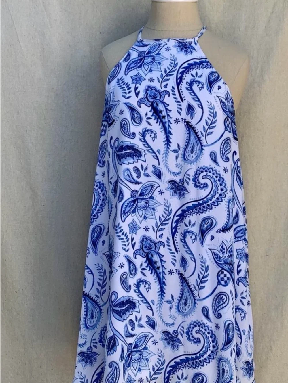 Show Me Your MuMu Women’s Gomez Paisley Print Sleeveless Halter Dress Size L - Picture 3 of 10